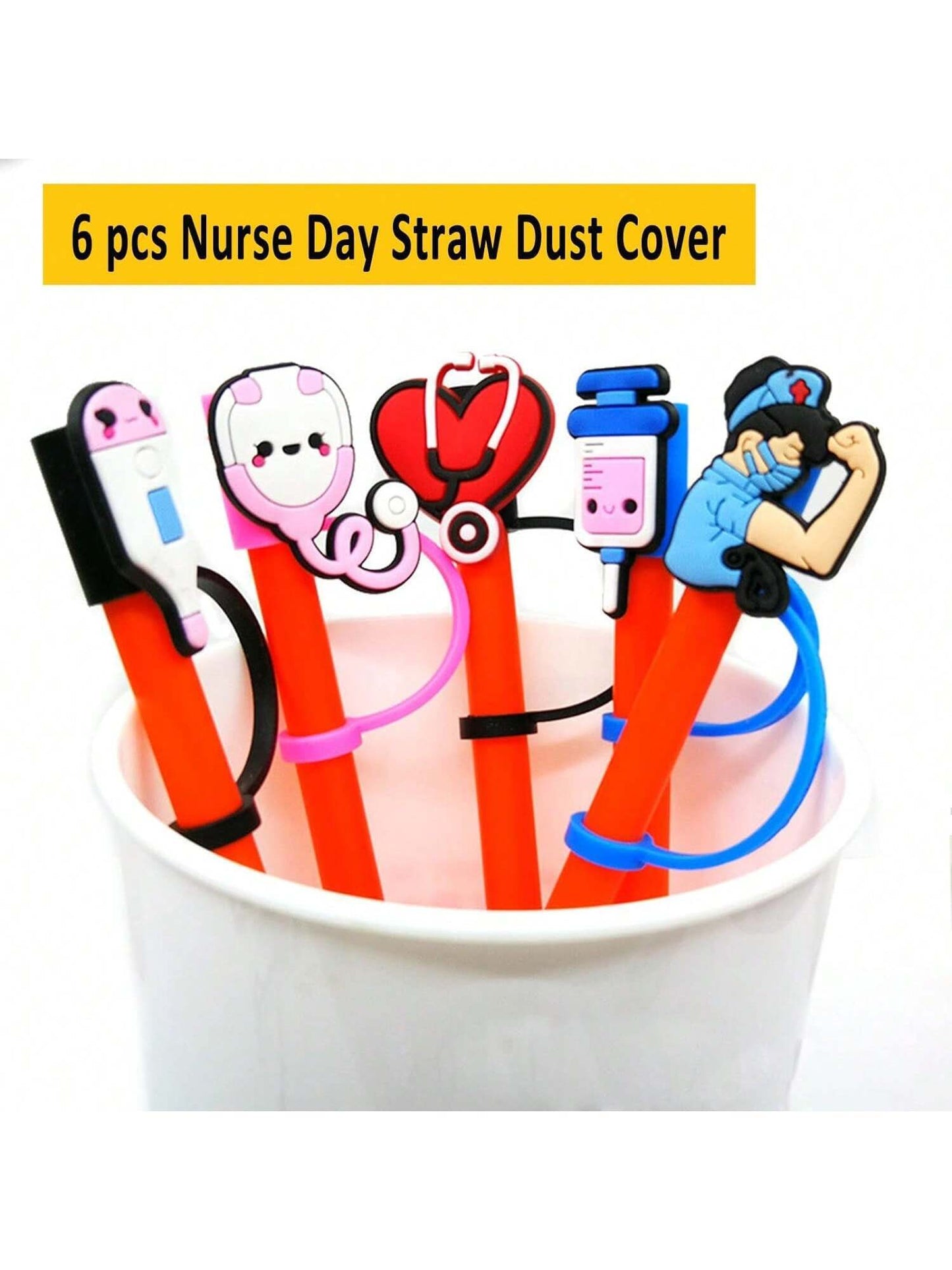 6Pcs Straw Covers